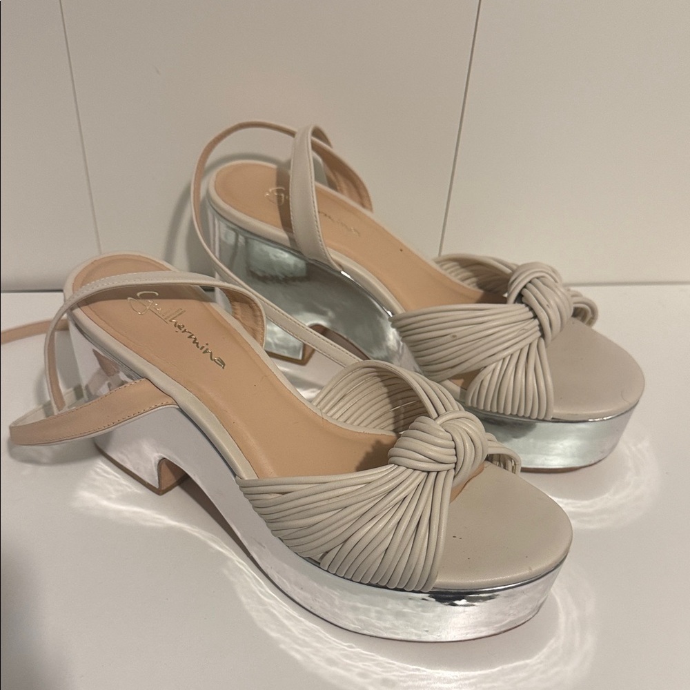 Guilhermina Knotted Platform Heels Size 8 - Picture 3 of 10